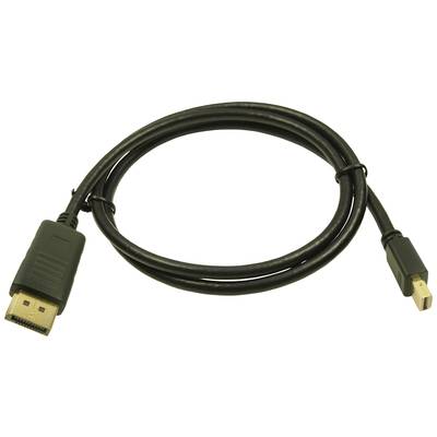 Cliff DisplayPort Anschlusskabel DisplayPort Stecker, Mini DisplayPort Stecker 1 m Schwarz FCR72013 vergoldete Steckkont