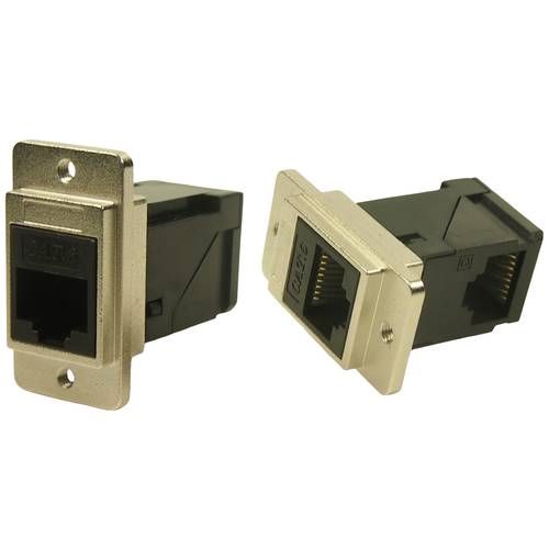 Cliff Metall Durchführungsstecker Rechtwinklig CP30752M3 Adapter, Einbau Nickel, Schwarz 1 St.