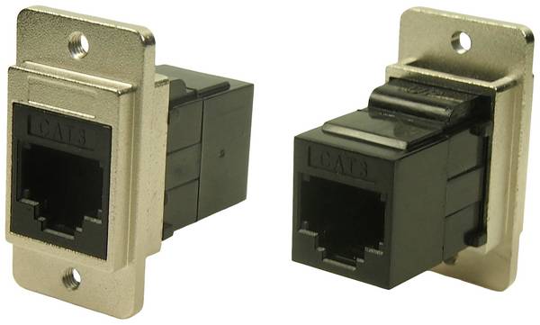 Cliff CP30724M3 DUALSLIM METALL CAT3 RJ12 M3 CP30724M3 Adapter, Einbau Nickel, Schwarz 1 St.