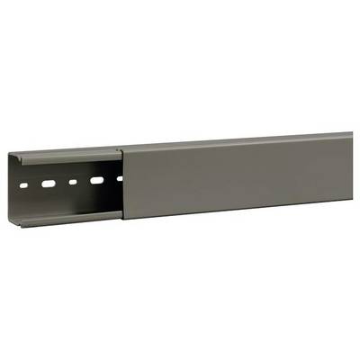 Metallisches, dunkelgraues U-Profil mit perforierter Fläche, vermutlich für Bauzwecke oder Kabelmanagement verwendet.