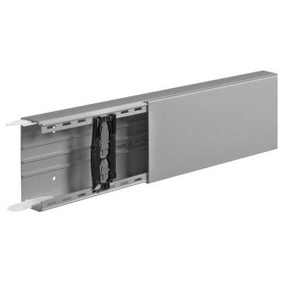 Metallschiene mit rechteckigem Querschnitt, offen an einer Seite, um Kabel oder Leitungen zu führen. Geeignet für industrielle Anwendungen.