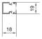 Technische Zeichnung eines Profils mit Maßen: Breite 18 mm und Höhe 19 mm. Zeigt eine Seitenansicht der Profilstruktur.
