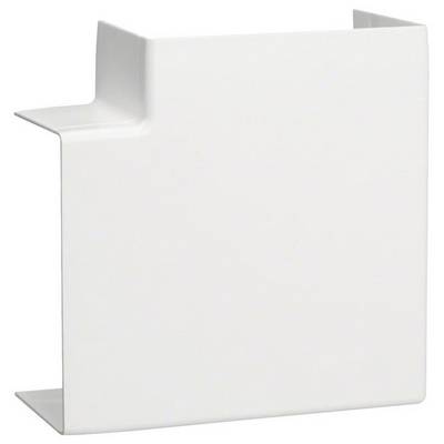 Weiße, rechtwinklige Abdeckung aus Kunststoff, in L-Form gestaltet, typisch für Sanitärinstallationen oder Leitungsabdeckungen.