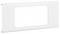 Weiße rechteckige Frontplatte mit einem rechteckigen Ausschnitt in der Mitte.
