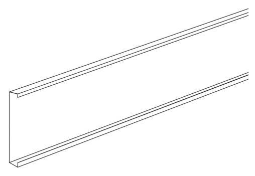 Eine einfache, lineare technische Zeichnung eines U-förmigen Metallprofils.