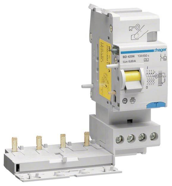 Hager BD425N Fehlerstromblock 4polig 25 A 230 V, 400 V 1 St.