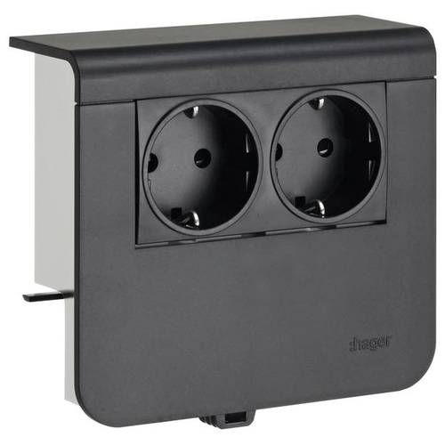 SL200559009011 Elektro-Sockelleisten-Zubehör Tehalit Steckdosencontainer Graphitschwarz 1 St.