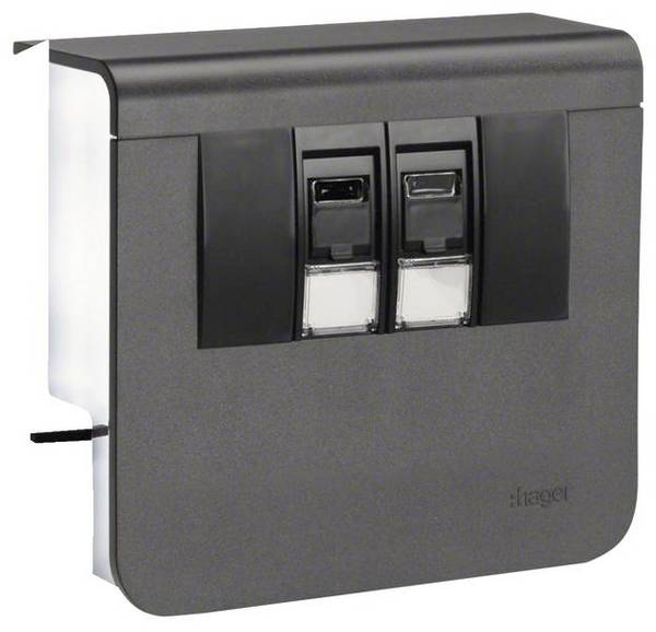 SL200559079011 Elektro-Sockelleisten-Zubehör Tehalit Geräteeinsatz RJ45 Cat.6  Graphitschwarz 1 St.
