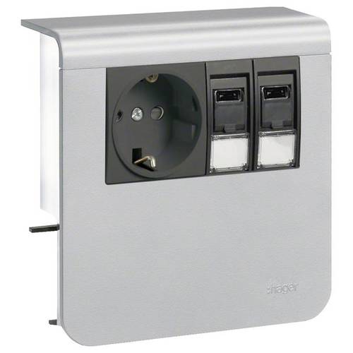 SL20080920D1 Elektro-Sockelleisten-Zubehör SL 20080920D1 alu Steckdosencontainer Aluminium 1 St.