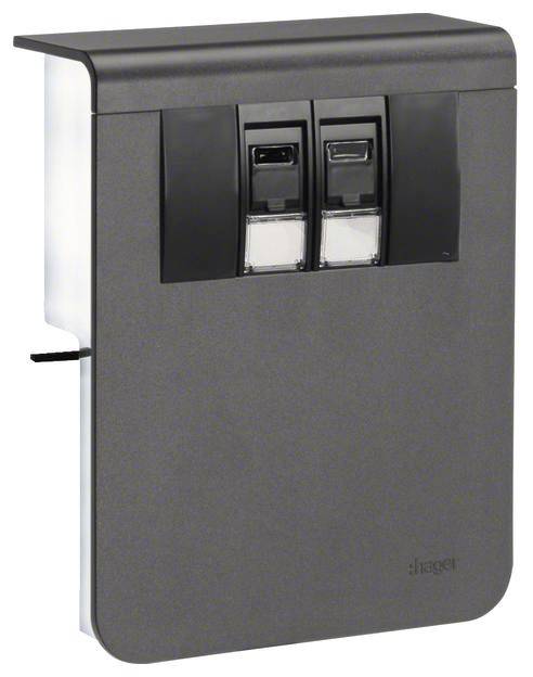 SL201159079011 Elektro-Sockelleisten-Zubehör Tehalit Geräteeinsatz RJ45 Cat.6 Graphitschwarz 1 St.