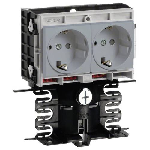 SL20080940D1 Elektro-Sockelleisten-Zubehör SL, frame met dubbele contactdoos, voor goot 80 mm hoog, alulook Steckdosenco...