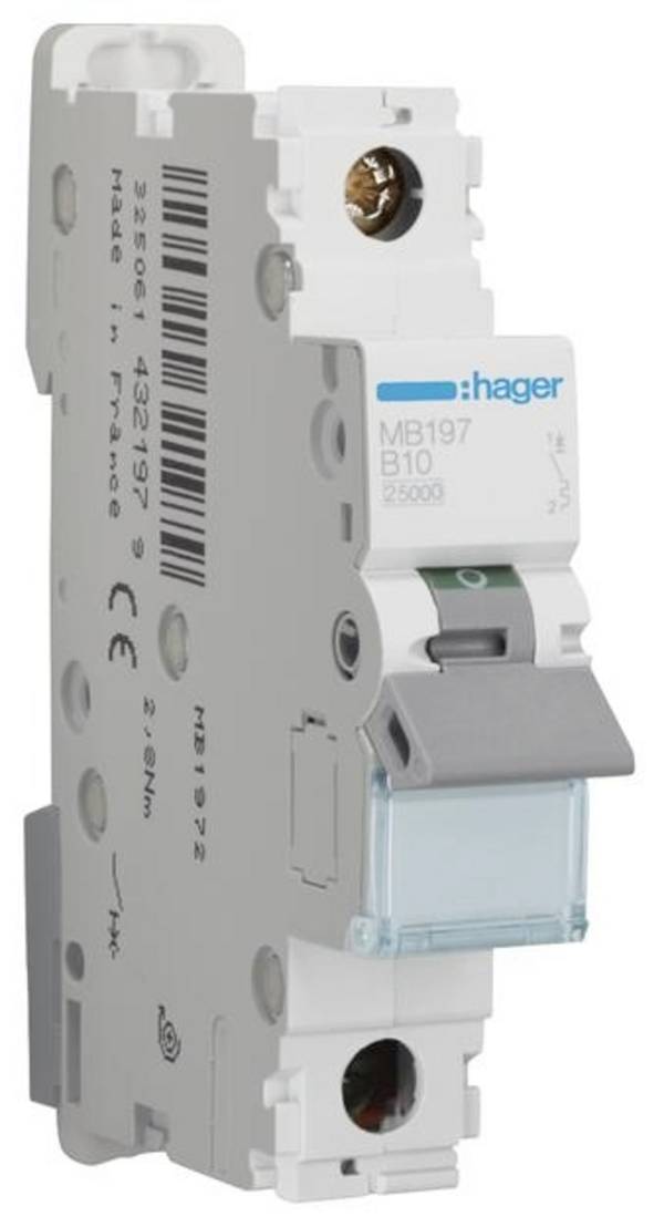 Hager MB197 MB197 Leitungsschutzschalter 1polig 10 A 400 V