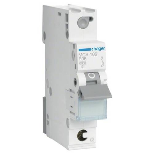 Hager MCS106 Leitungsschutzschalter 1polig 6 A 400 V
