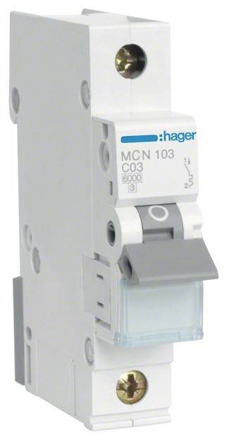 Hager MCN103 Leitungsschutzschalter 1polig 3 A 400 V