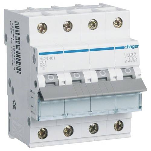 Hager MCN401 Leitungsschutzschalter 4polig 1 A 400 V