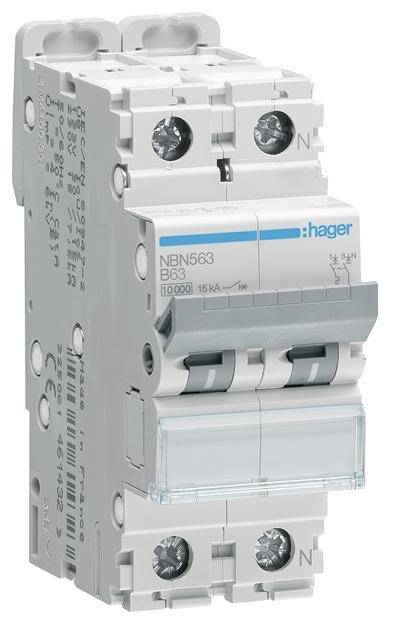 Hager NBN563 Leitungsschutzschalter 2polig 63 A 230 V