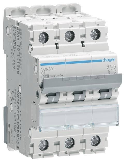 Hager NCN301 Leitungsschutzschalter 3polig 1 A 400 V