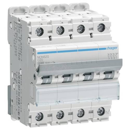 Hager NCN620 Leitungsschutzschalter 4polig 20 A 400 V