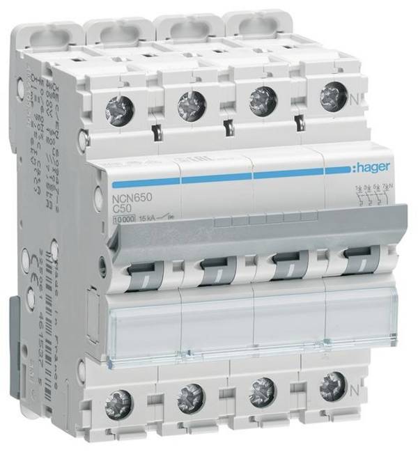 Hager NCN650 NCN650 Leitungsschutzschalter 4polig 50 A 400 V