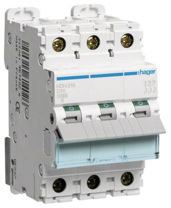 Hager NDN316 NDN316 Leitungsschutzschalter 3polig 16 A 400 V