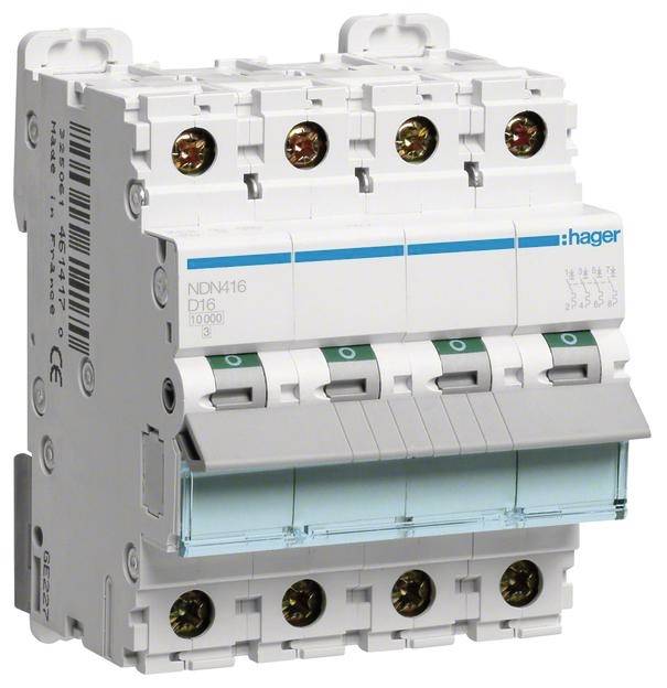 Hager NDN416 Leitungsschutzschalter 4polig 16 A 400 V