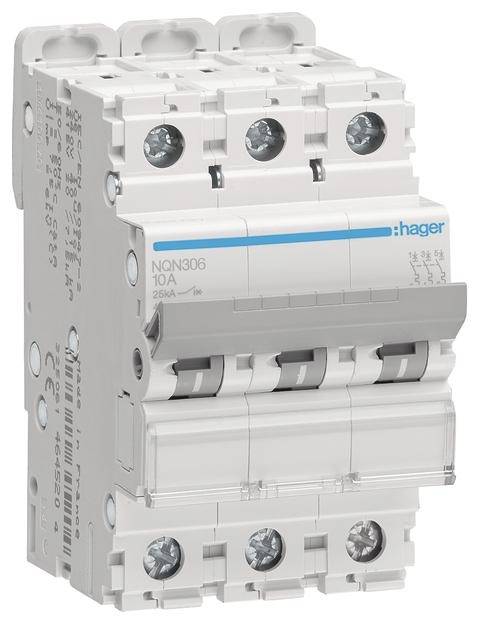 Hager NQN306 Leitungsschutzschalter 3polig 6 A 415 V