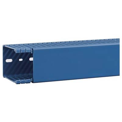 Blauer Metallträger mit rechteckigem Querschnitt und geriffelter Oberfläche, geeignet zur Verwendung in Baukonstruktionen.