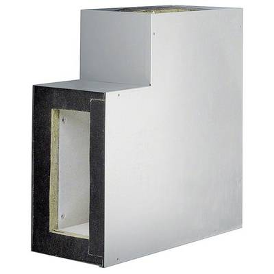Metallschacht mit quadratischer Öffnung und isolierter Innenverkleidung, vermutlich für Klima- oder Lüftungssysteme.