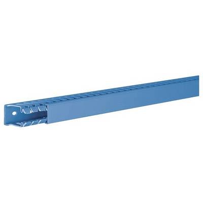 Ein langer, blauer Metallträger mit seitlichen Aussparungen.
