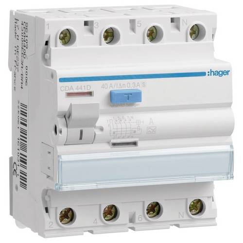 Thumbnail - Hager CDA441D FI-Schutzschalter A 4polig 40 A 0.03 A 110 V