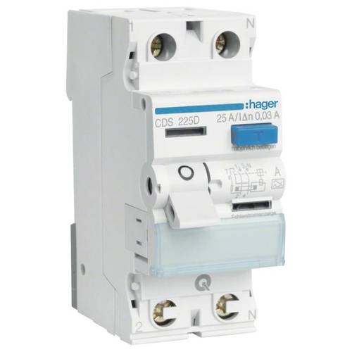 Thumbnail - Hager CDS225D Sonstiges Relais FI-Schutzschalter A 2polig 25 A 0.03 A 230 V