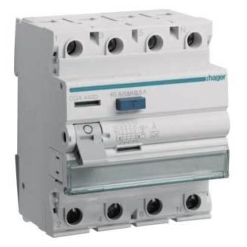 Thumbnail - Hager CGA440D FI-Schutzschalter A 4polig 40 A 0.5 A 400 V