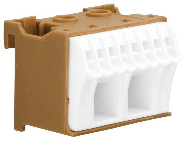 Bornier phase sans vis 8x4mm2 + 2x25mm2 Hager KN10P