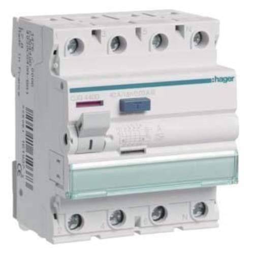 Thumbnail - Hager CJG440D FI-Schutzschalter A 4polig 40 A 0.03 A 230 V