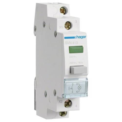 Druckschalter Grün 16 A 230 V Hager SVN413