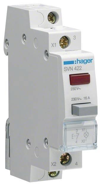 Taster Rot 16 A 230 V Hager SVN422