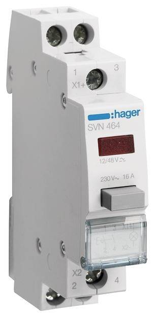 Druckschalter Rot 16 A 12 V/AC Hager SVN464