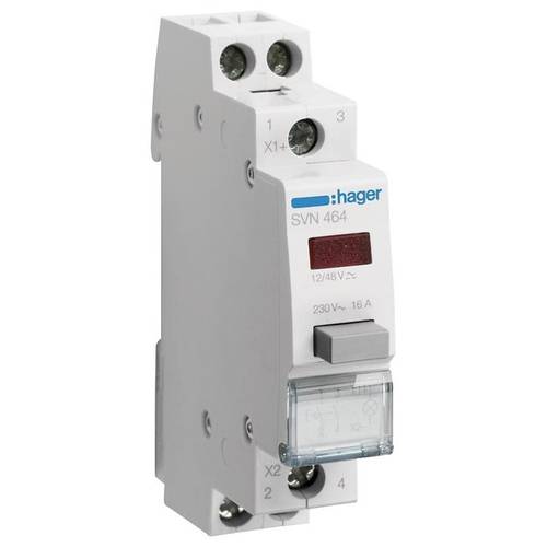 Druckschalter Rot 16 A 12 V/AC Hager SVN464