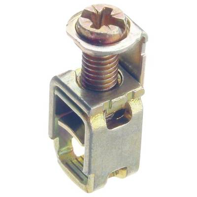Eine Metall-Schnellanschlussklemme mit Schraube zur sicheren Verbindung von elektrischen Leitern.