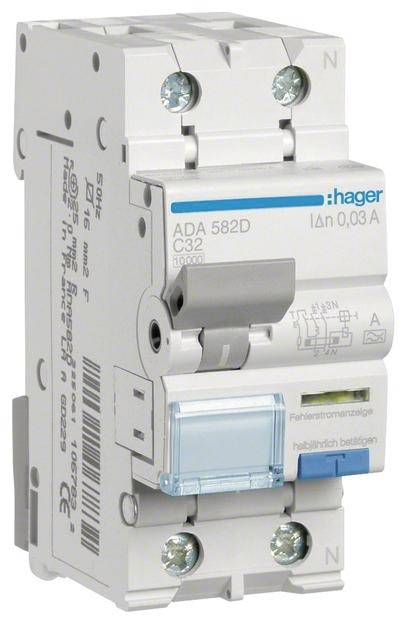 Hager ADA582D FI-Schutzschalter/Leitungsschutzschalter 2polig 32 A 0.03 A 240 V