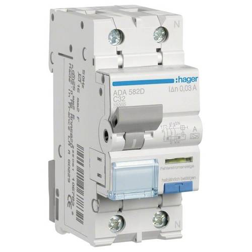 Hager ADA582D FI-Schutzschalter/Leitungsschutzschalter 2polig 32 A 0.03 A 240 V