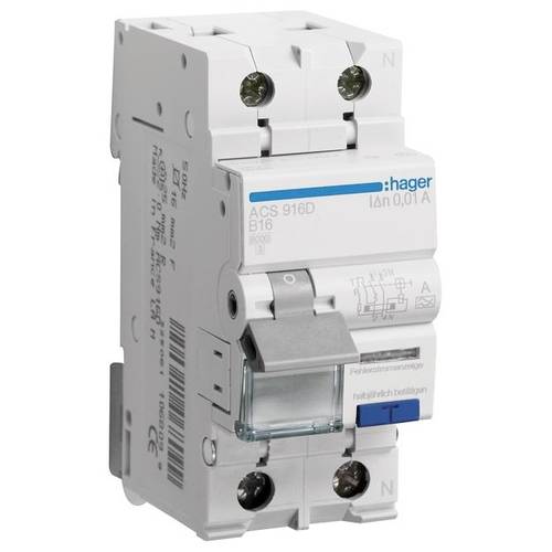 Hager ACS916D FI-Schutzschalter/Leitungsschutzschalter 2polig 16 A 0.01 A 240 V