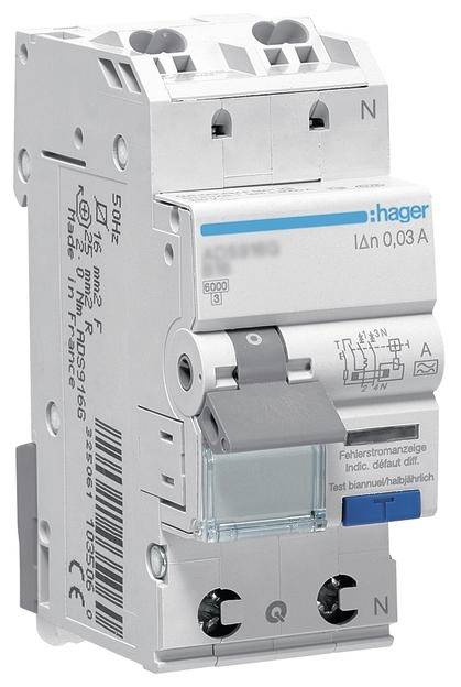 Hager ADS940D FI-Schutzschalter/Leitungsschutzschalter 2polig 40 A 0.03 A 240 V