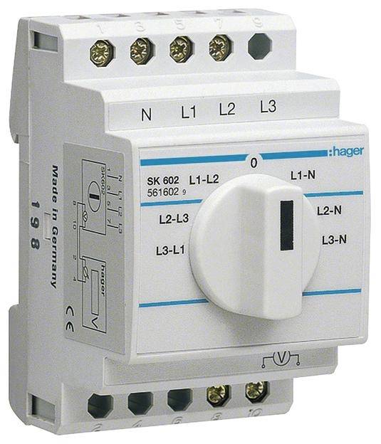 Hager SK602 Voltmeter Umschalter 20 A 1 St.