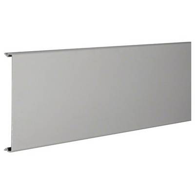 Ein graues Aluminiumprofil mit flacher Oberfläche, vermutlich für Bau- oder Konstruktionszwecke.