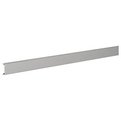 Ein langer, schmaler, grauer Metallstreifen, möglicherweise ein Bauteil oder eine Schiene.