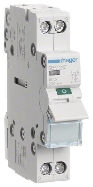 Ausschalter 2polig 16 A 1 Schließer 230 V Hager SBM216