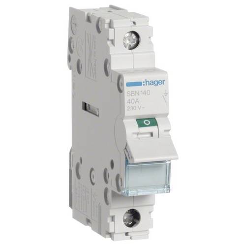Ausschalter 1polig 40 A 1 Schließer 230 V Hager SBN140