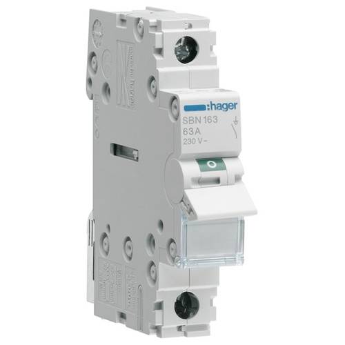 Ausschalter 1polig 63 A 1 Schließer 230 V Hager SBN163