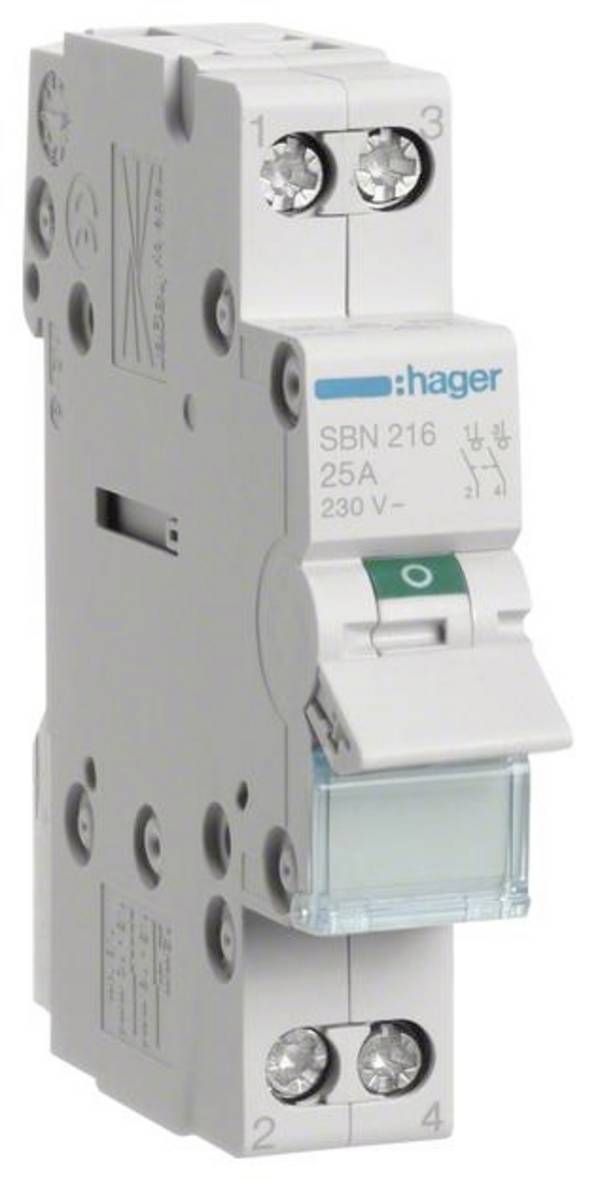 Ausschalter Mehrfarbig 2polig 16 A 2 Schließer 230 V Hager SBN216